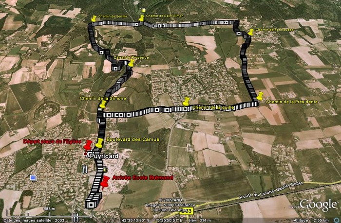 Plan de la course sur Openrunner.com